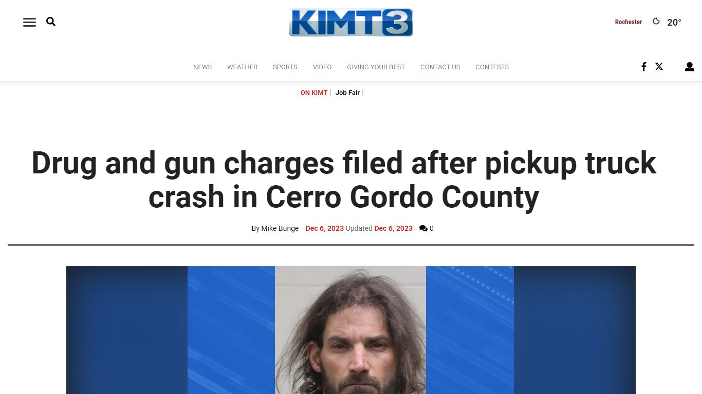Drug and gun charges filed after pickup truck crash in Cerro Gordo County